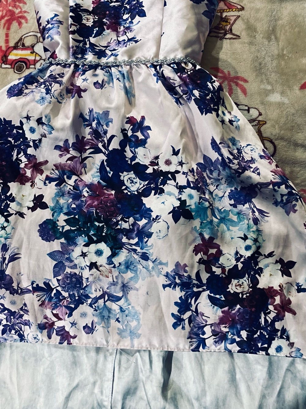 Emily Rose Lilac Floral Strapless Dress